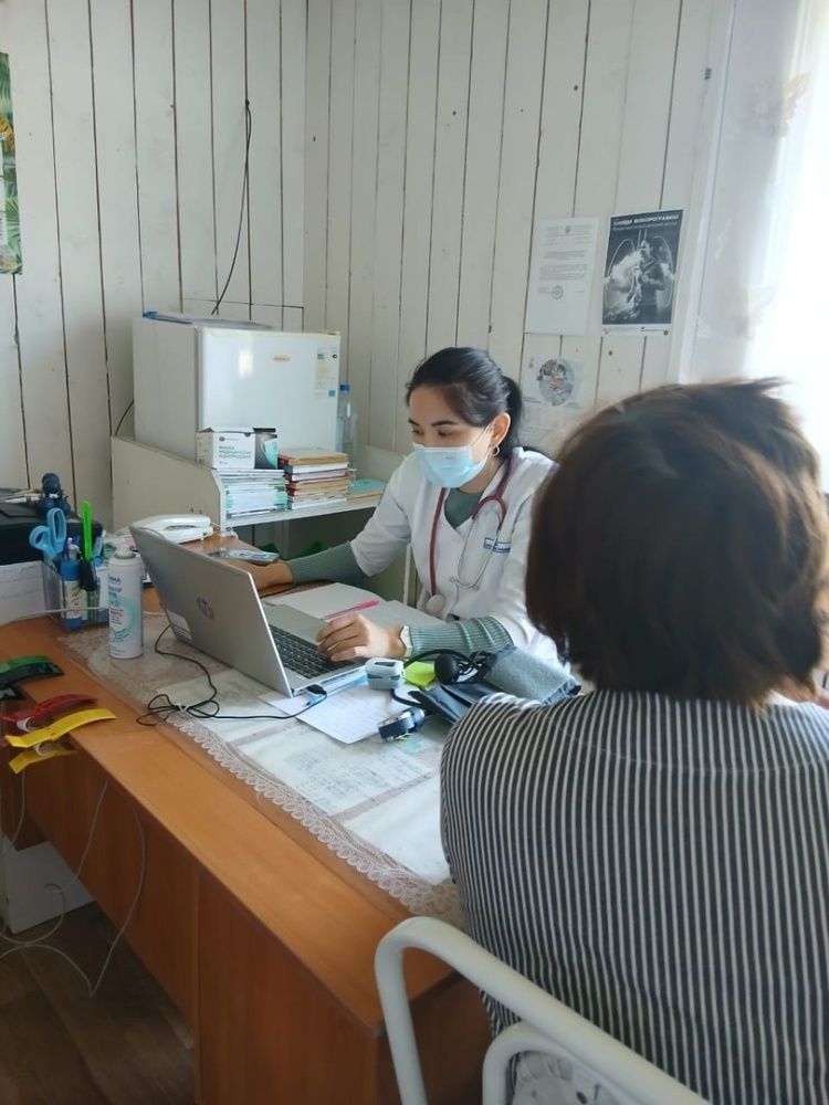 Сегодня был осуществлён выезд в деревню Базанчатово врачом-терапевтом Сабитовой Айгуль Маратовной