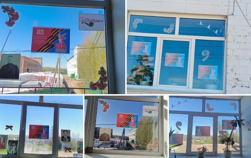 В Аскинской ЦРБ на окнах поликлиники с гордостью развесили портреты участников Великой Отечественной войны!